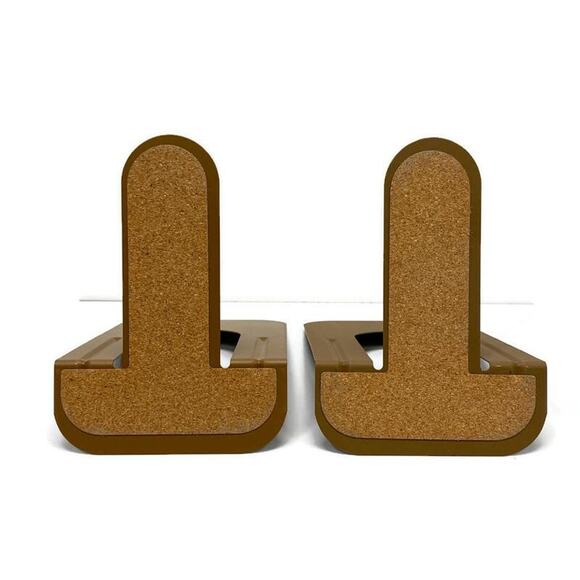 Vintage Industrial Faux‎ Wood Grain Large Metal Book Ends Office Library Decor - Picture 3 of 6